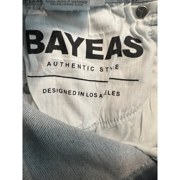 Bayeas High Waist Crystal Embellished Lace Wide Leg Jeans 26 Lesley Blue Boho - Picture 11 of 11